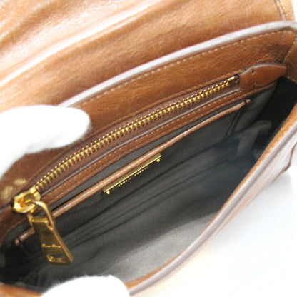 Miu Miu Brown Leather 2-Way Shoulder Bag Size ONE SIZE