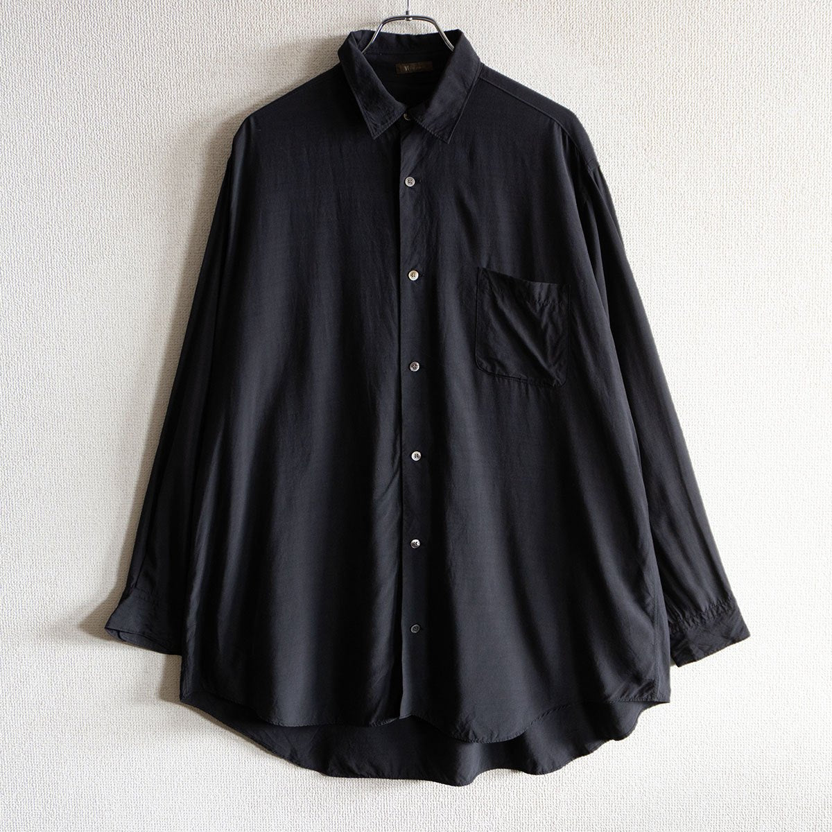 Y's for Men Oversize Rayon-Silk Shirt Black Size XXL