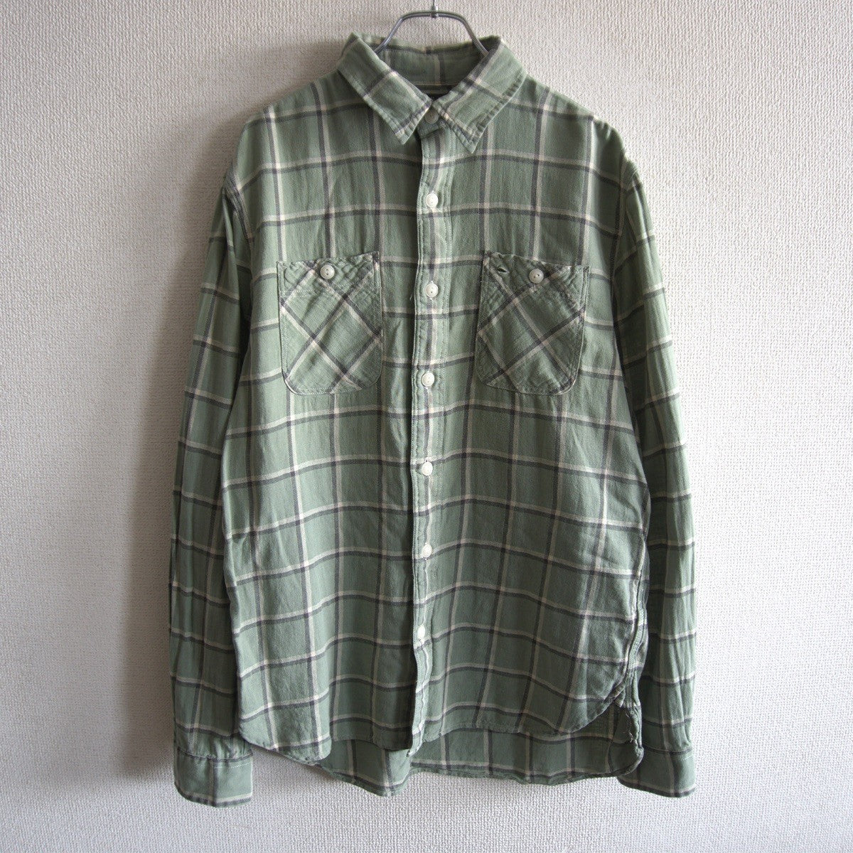 RRL Washed Flannel Shirt Side Gussets Size M