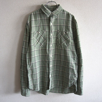 RRL Washed Flannel Shirt Side Gussets Size M