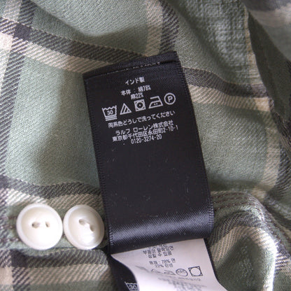 RRL Washed Flannel Shirt Side Gussets Size M
