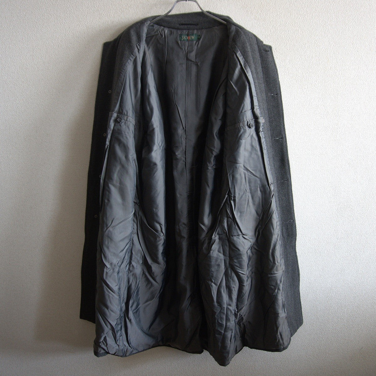 J.Crew 90S Long Wool Balmacaan Coat Size M