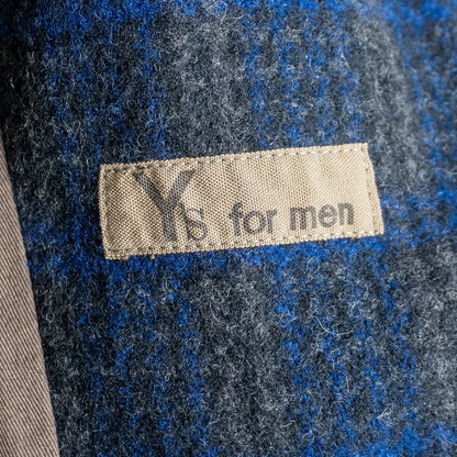 Y's for Men Wool Check Field Coat Size XXL