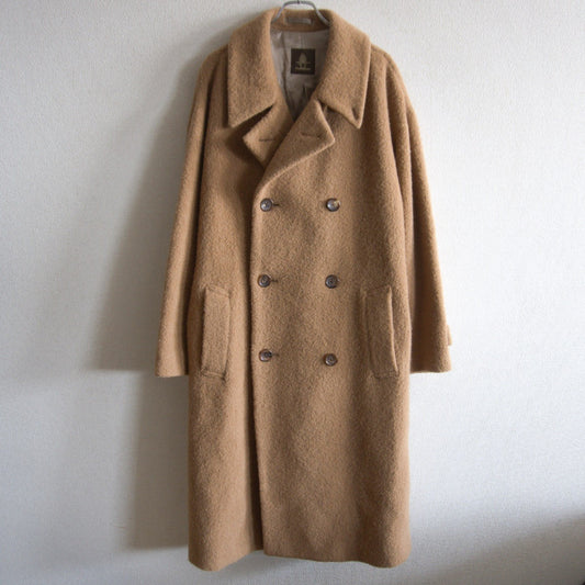 Paul Stuart Alpaca Double-Breasted Coat Brown Size 48
