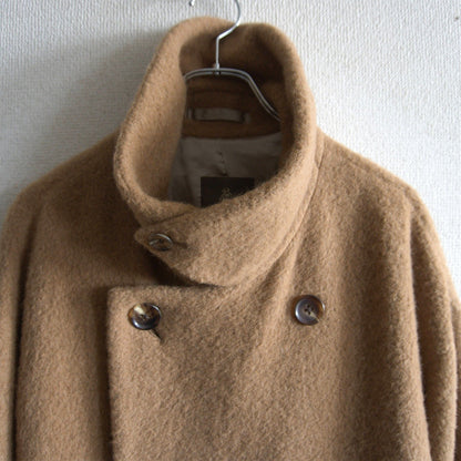 Paul Stuart Alpaca Double-Breasted Coat Brown Size 48