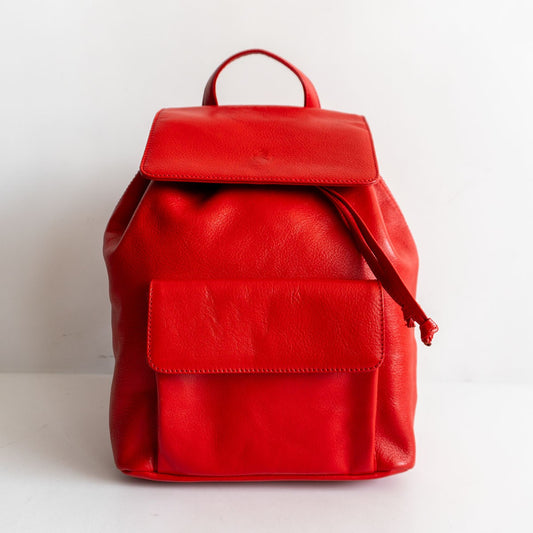 Ferrari Leather Backpack Red