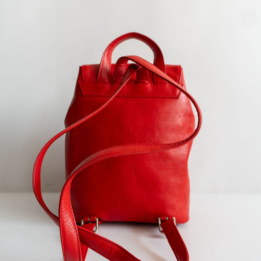 Ferrari Leather Backpack Red