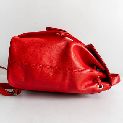 Ferrari Leather Backpack Red