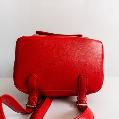 Ferrari Leather Backpack Red