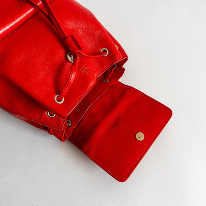 Ferrari Leather Backpack Red