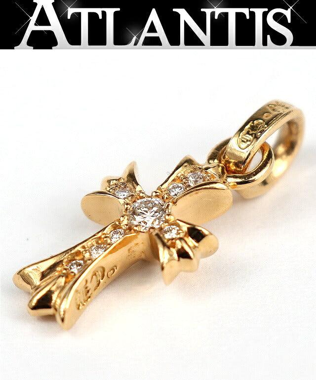 CHROME HEARTS 22K Baby Fat Cross Pave Diamond Size ONE SIZE