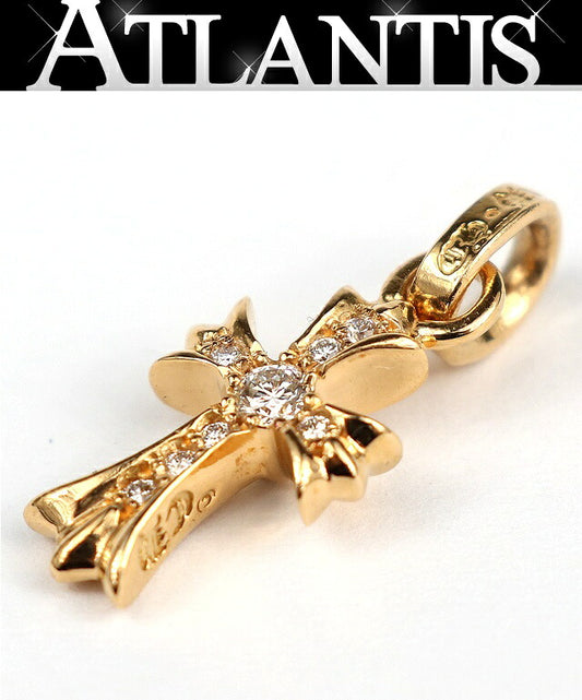 CHROME HEARTS 22K Baby Fat Cross Pave Diamond Size ONE SIZE
