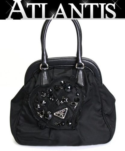 PRADA Nylon Triangle Logo Bijoux Mini Handbag Size ONE SIZE