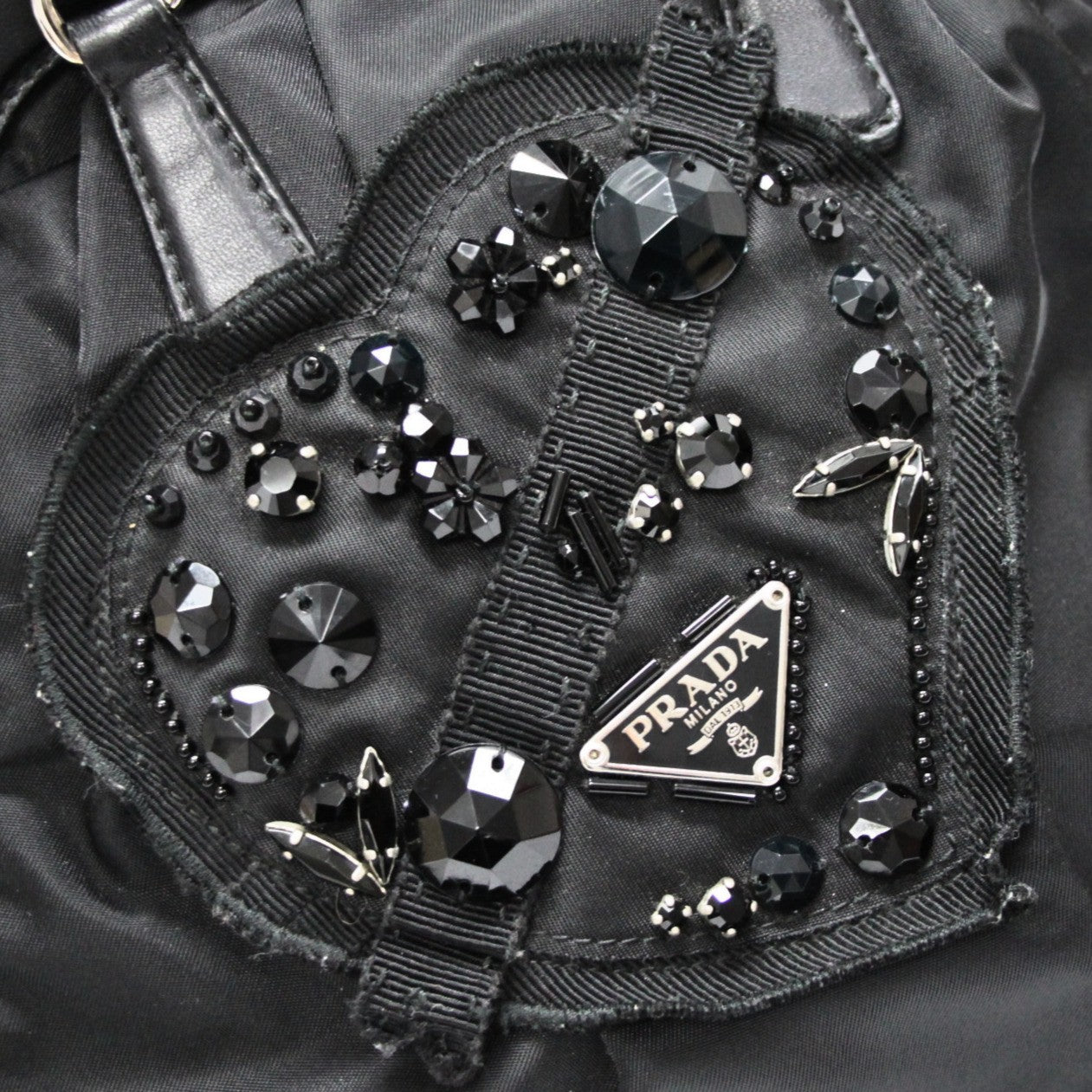 PRADA Nylon Triangle Logo Bijoux Mini Handbag Size ONE SIZE