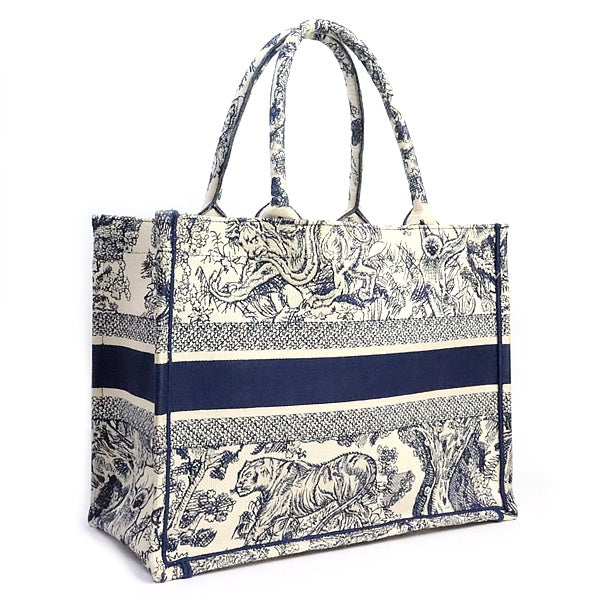 Christian Dior Book Tote Toile de Navy Bag Size ONE SIZE