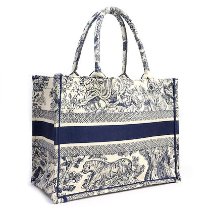 Christian Dior Book Tote Toile de Navy Bag Size ONE SIZE