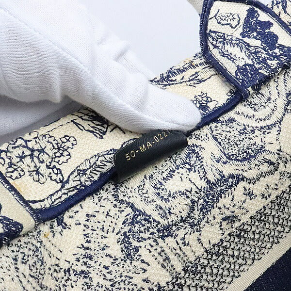 Christian Dior Book Tote Toile de Navy Bag Size ONE SIZE
