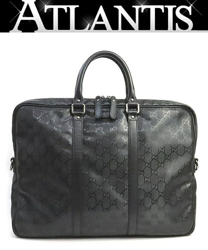 GUCCI GG Imprime GG Pattern PVC Leather Black Briefcase