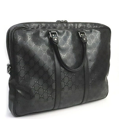 GUCCI GG Imprime GG Pattern PVC Leather Black Briefcase