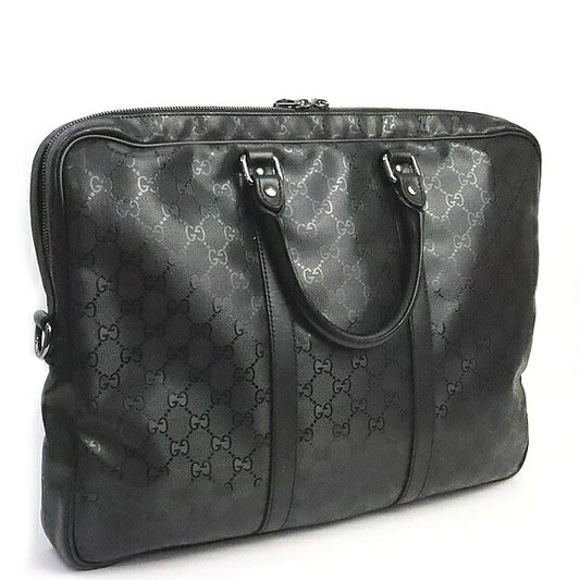GUCCI GG Imprime GG Pattern PVC Leather Black Briefcase