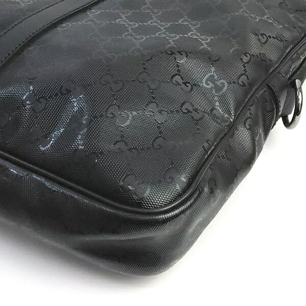GUCCI GG Imprime GG Pattern PVC Leather Black Briefcase