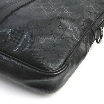 GUCCI GG Imprime GG Pattern PVC Leather Black Briefcase