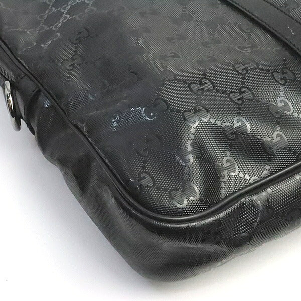 GUCCI GG Imprime GG Pattern PVC Leather Black Briefcase