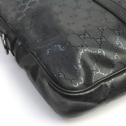 GUCCI GG Imprime GG Pattern PVC Leather Black Briefcase
