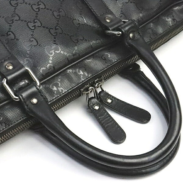 GUCCI GG Imprime GG Pattern PVC Leather Black Briefcase