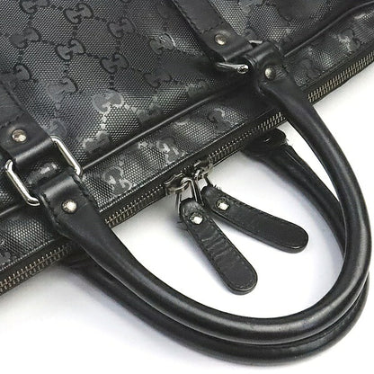 GUCCI GG Imprime GG Pattern PVC Leather Black Briefcase