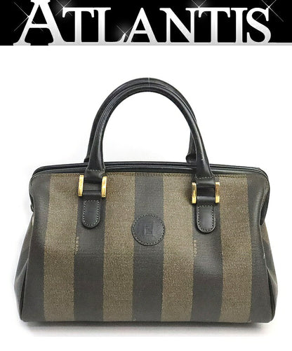 FENDI Vintage Pequin Mini Boston Bag Black Size ONE SIZE