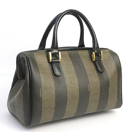 FENDI Vintage Pequin Mini Boston Bag Black Size ONE SIZE