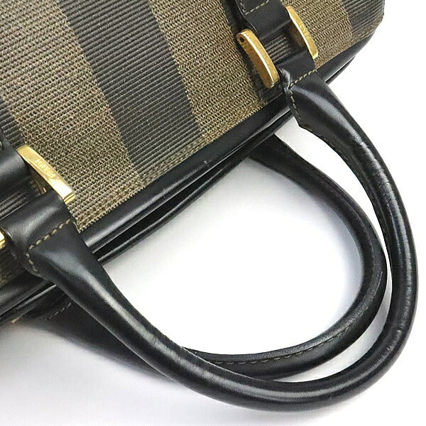 FENDI Vintage Pequin Mini Boston Bag Black Size ONE SIZE