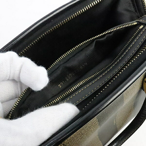 FENDI Vintage Pequin Mini Boston Bag Black Size ONE SIZE