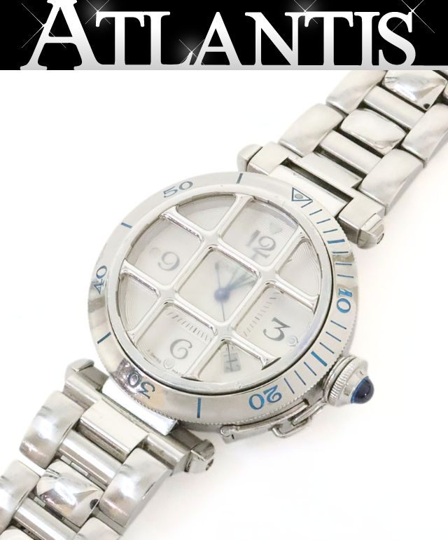 Cartier Pasha Grid 38mm Automatic Watch Silver Size ONE SIZE