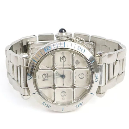 Cartier Pasha Grid 38mm Automatic Watch Silver Size ONE SIZE