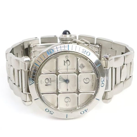Cartier Pasha Grid 38mm Automatic Watch Silver Size ONE SIZE