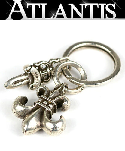 CHROME HEARTS Silver BS Fleur #5 Dagger Keyring SV925