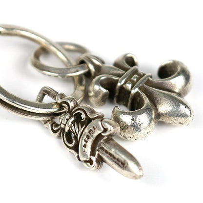 CHROME HEARTS Silver BS Fleur #5 Dagger Keyring SV925