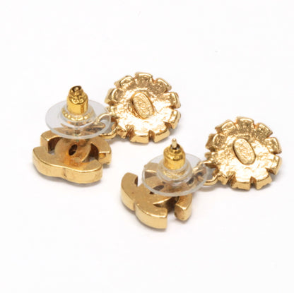 CHANEL Coco Mark Rhinestone Earrings Multi Size ONE SIZE