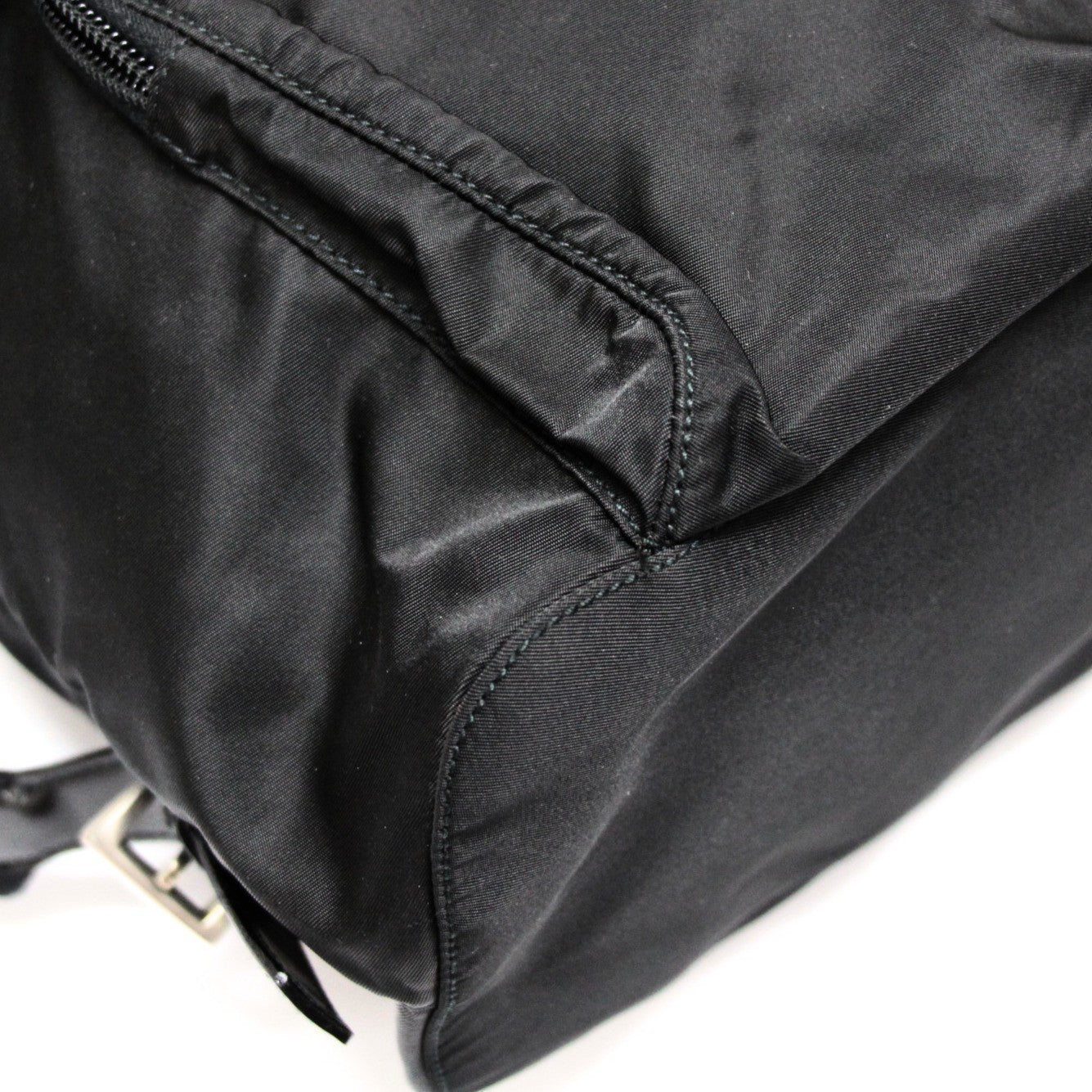 PRADA Black Nylon Triangle Logo Backpack Bag Size ONE SIZE