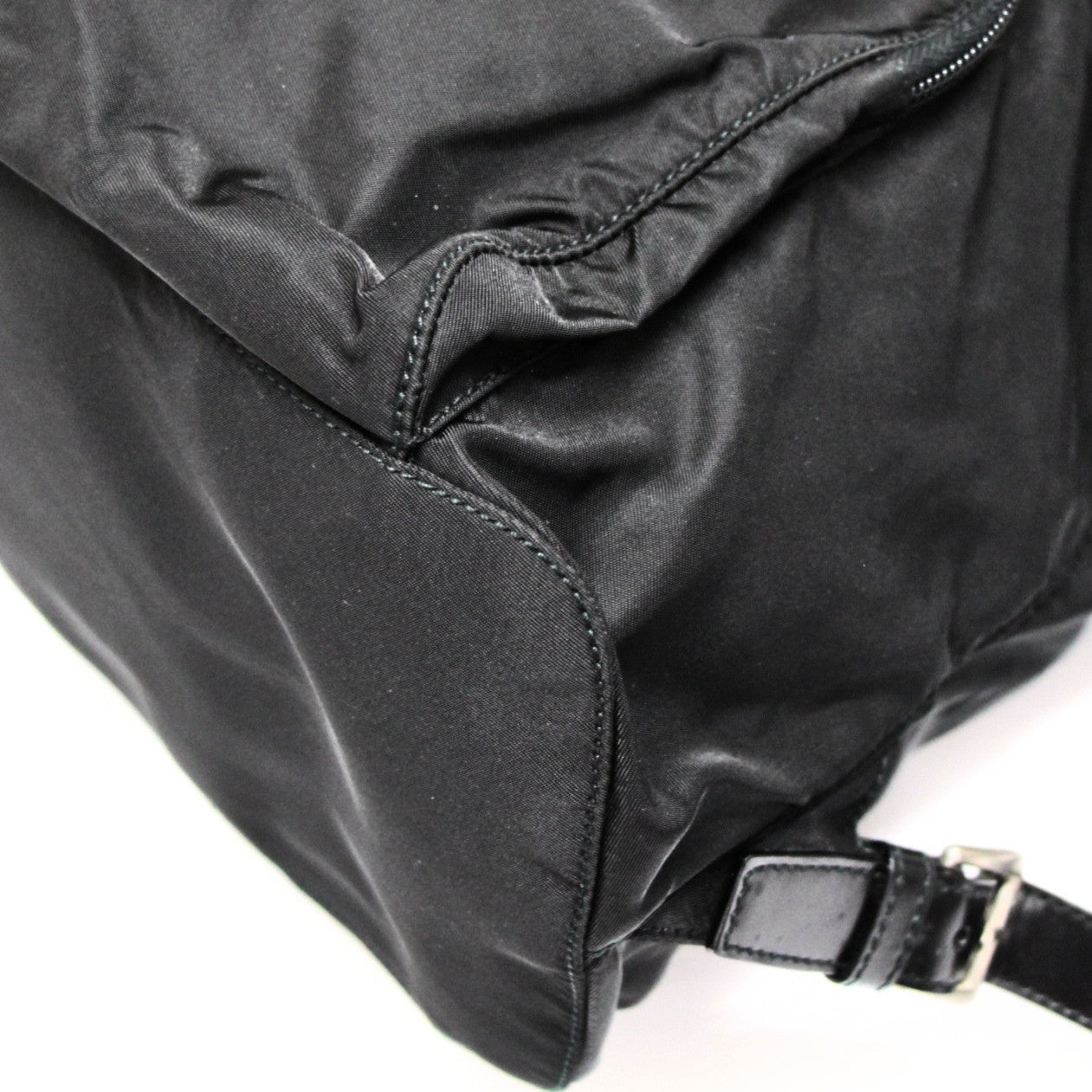 PRADA Black Nylon Triangle Logo Backpack Bag Size ONE SIZE
