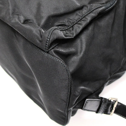 PRADA Black Nylon Triangle Logo Backpack Bag Size ONE SIZE
