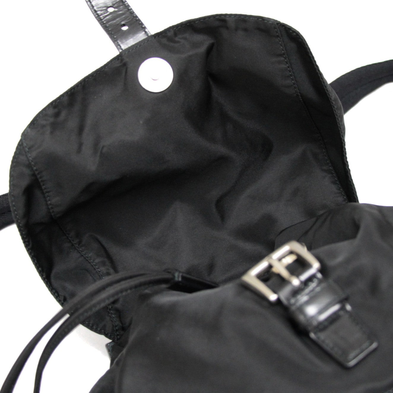 PRADA Black Nylon Triangle Logo Backpack Bag Size ONE SIZE