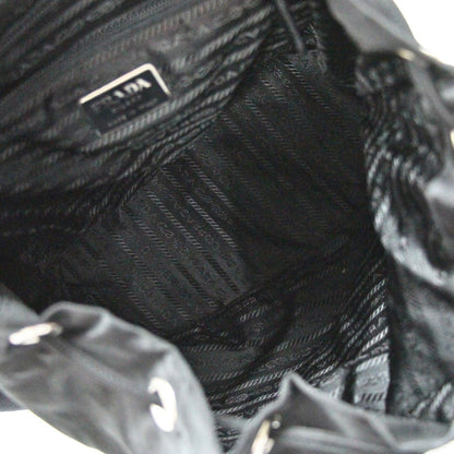 PRADA Black Nylon Triangle Logo Backpack Bag Size ONE SIZE
