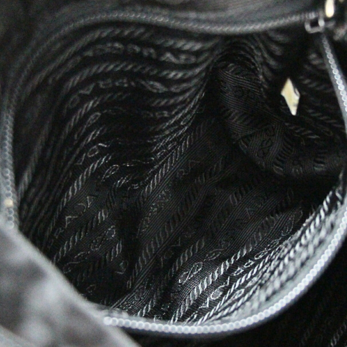 PRADA Black Nylon Triangle Logo Backpack Bag Size ONE SIZE
