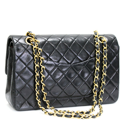 CHANEL Matelasse 25 Lambskin Shoulder Bag Size ONE Black