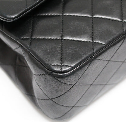 CHANEL Matelasse 25 Lambskin Shoulder Bag Size ONE Black