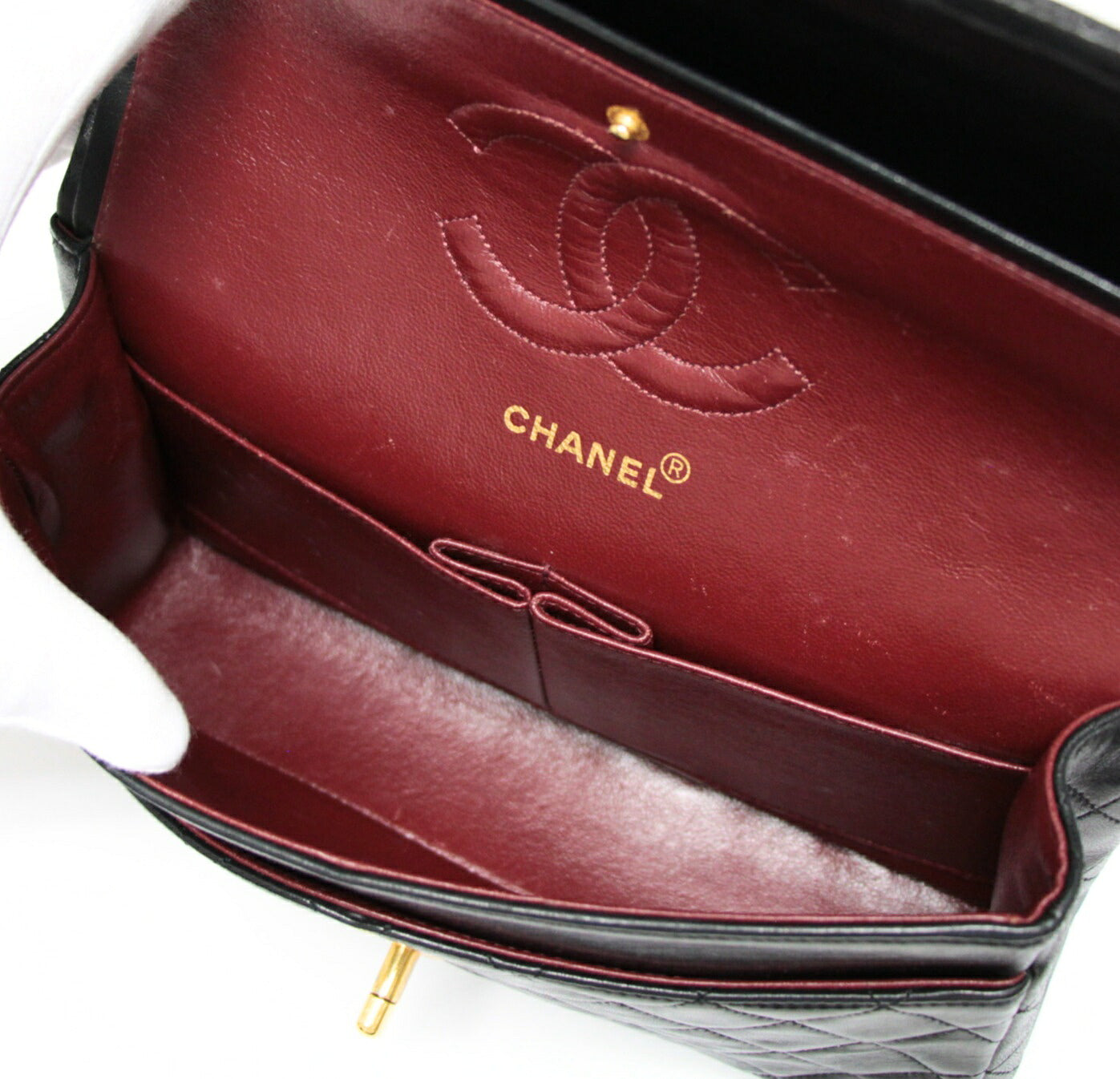 CHANEL Matelasse 25 Lambskin Shoulder Bag Size ONE Black