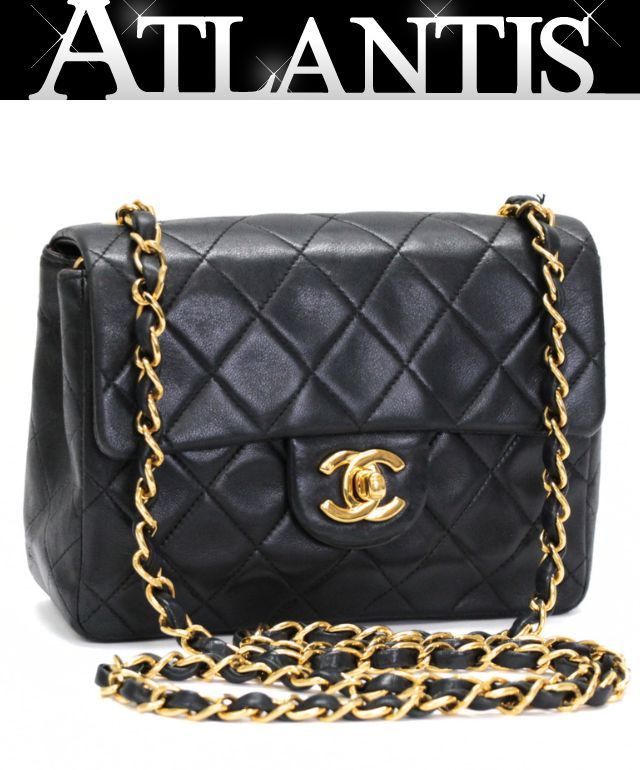 CHANEL Mini Matelasse 17 Lamb Chain Bag Black Size ONE SIZE